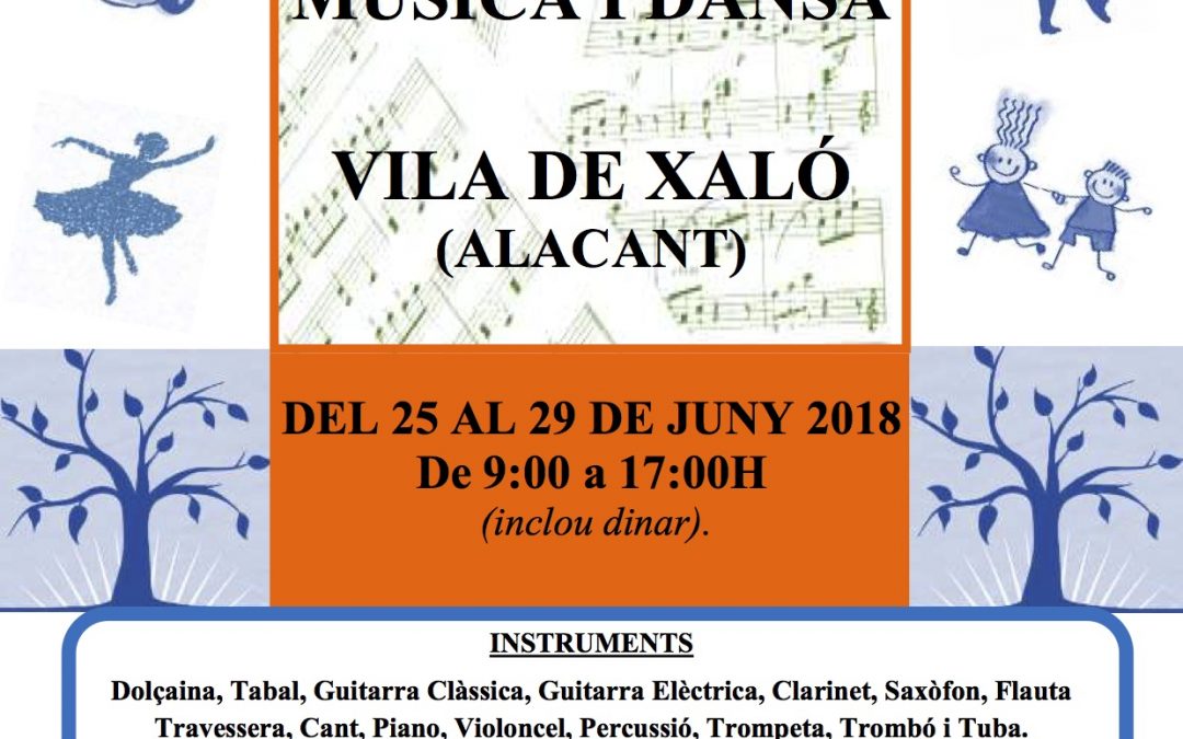 (Valencià) Oferta formativa Escola de Música i Dansa de Xaló